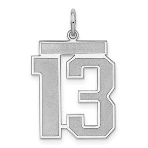 Sterling Silver, Jersey Collection, Large Number 13 Pendant